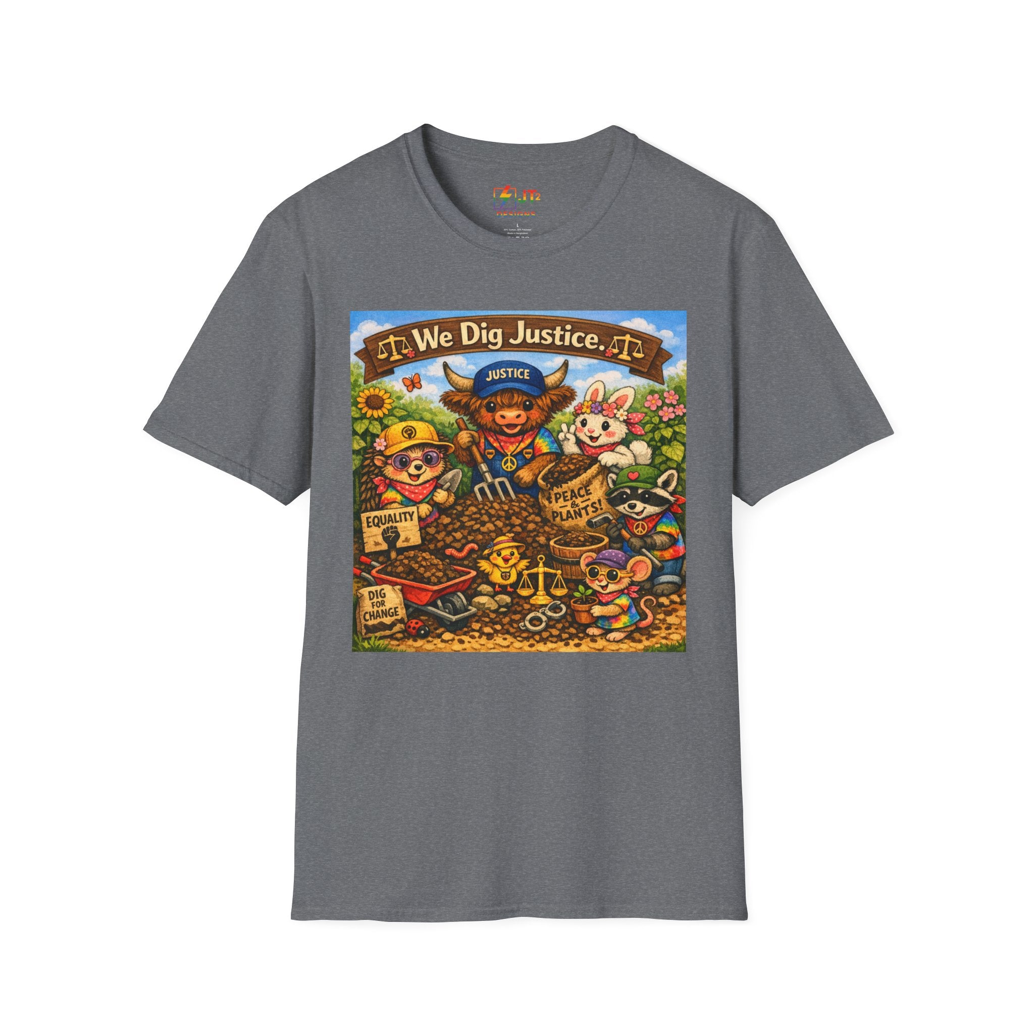 We Dig Justice T-Shirt | Cute Animal Archaeologists, Scales of Justice Artwork
