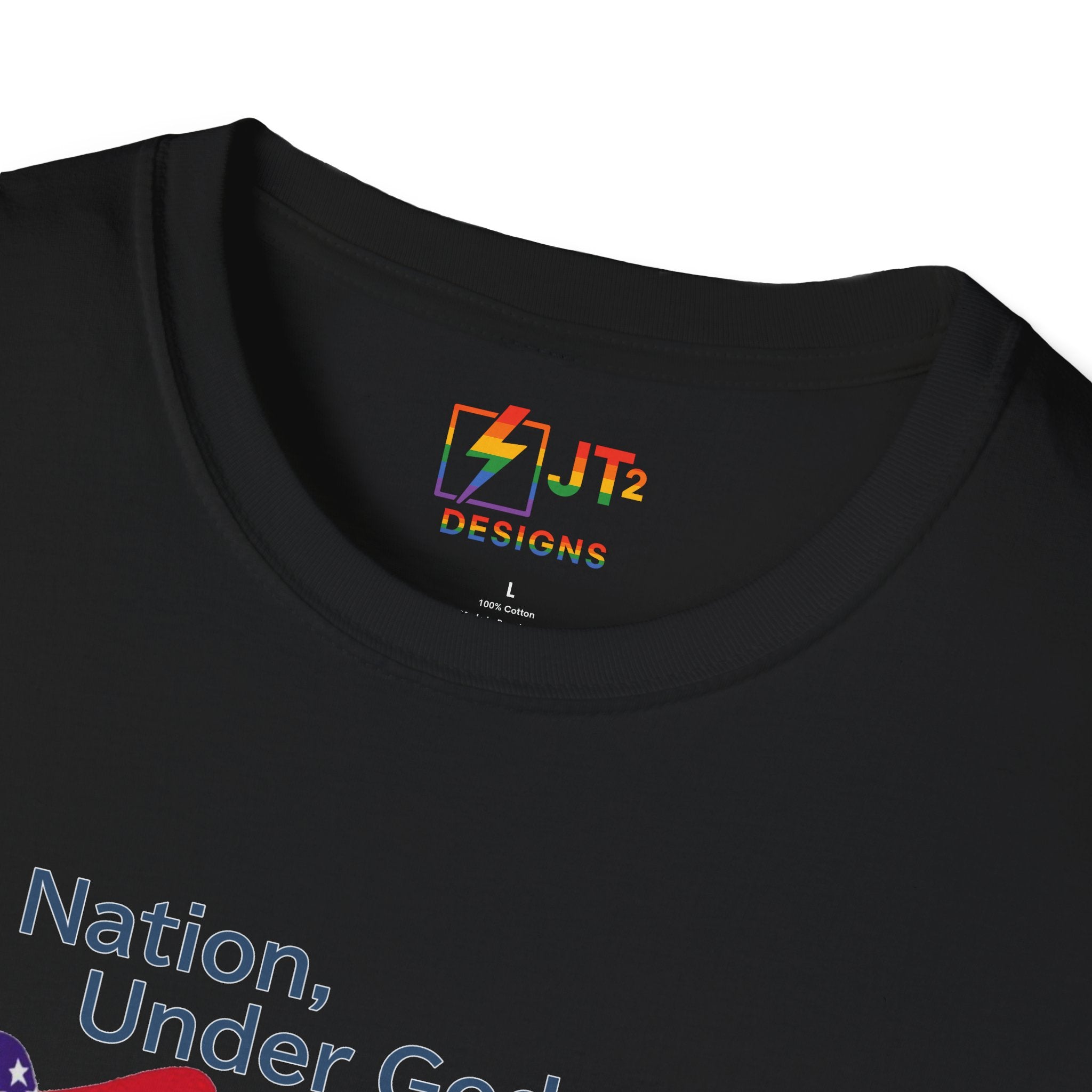 US Flag with Quote one nation under god without choice indivisible with exception of wealth T-Shirt