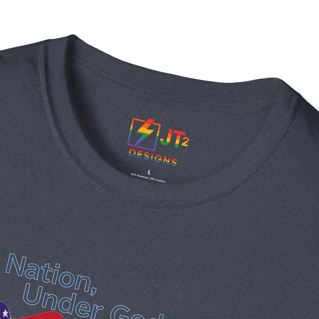 US Flag with Quote one nation under god without choice indivisible with exception of wealth T-Shirt